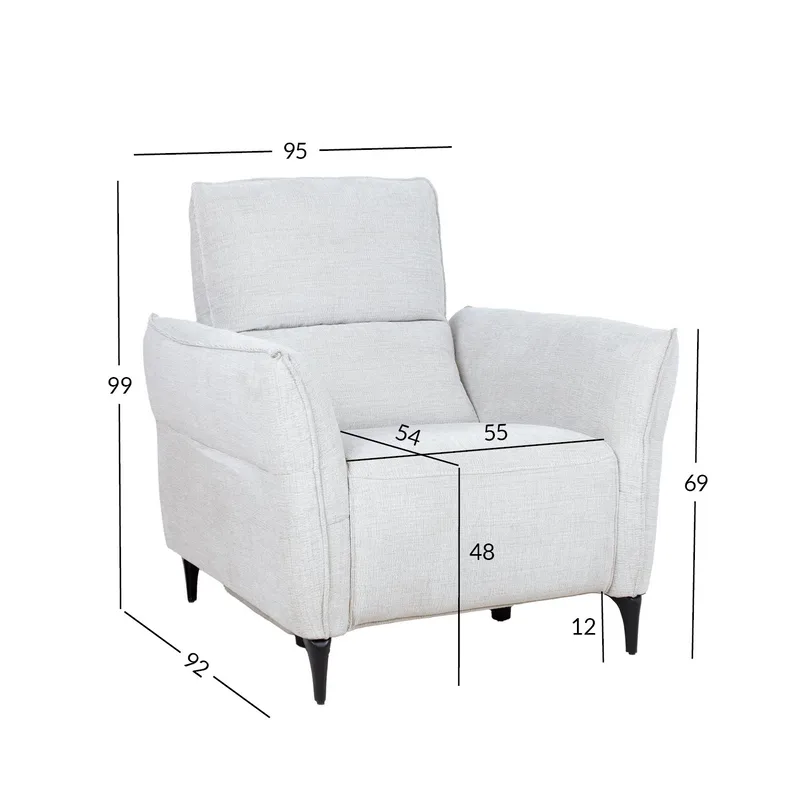 Reclinerlænestol Näsdal med elektrisk mekanisme - lys beige - Møbler - Stole & lænestole - Lænestole - Recliner lænestol