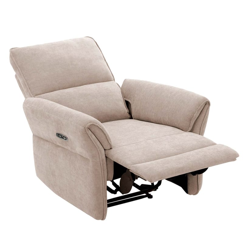 Reclinerlænestol Ravdal med elektrisk mekanisme - lysebrun - Møbler - Stole & lænestole - Lænestole - Recliner lænestol