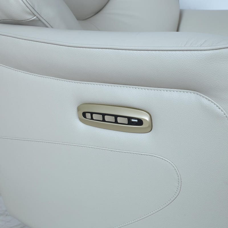 Reclinerlænestol Rosdal med elektrisk mekanisme - beige læder - Møbler - Stole & lænestole - Lænestole - Recliner lænestol