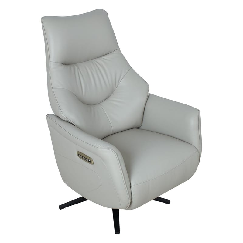 Reclinerlænestol Rosdal med elektrisk mekanisme - beige læder - Møbler - Stole & lænestole - Lænestole - Recliner lænestol