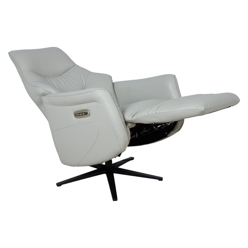 Reclinerlænestol Rosdal med elektrisk mekanisme - beige læder - Møbler - Stole & lænestole - Lænestole - Recliner lænestol