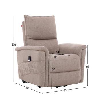 Reclinerlænestol Ulsten med elektrisk løftemekanisme - Beige - Møbler - Stole & lænestole - Lænestole - Lænestol med vippefunktion