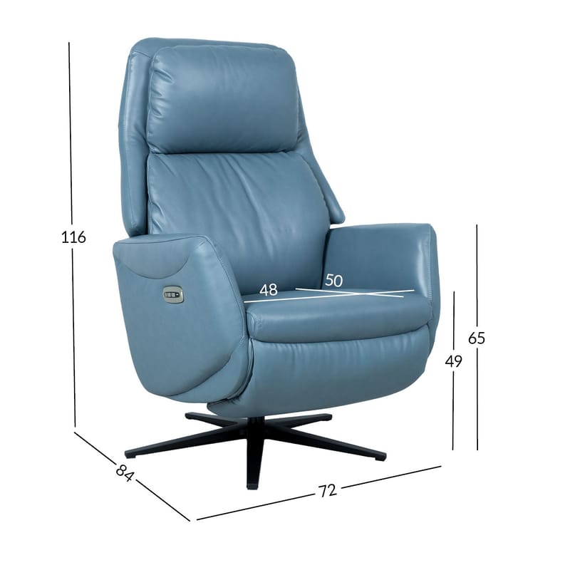 Reclinerlænestol Wikros med elektrisk mekanisme - blå - Møbler - Stole & lænestole - Lænestole - Recliner lænestol