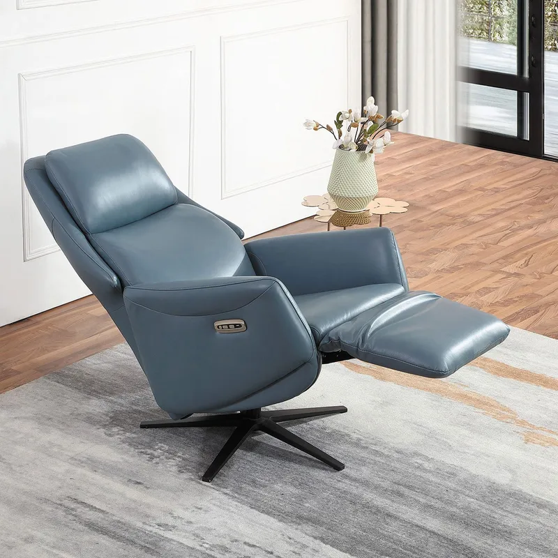 Reclinerlænestol Wikros med elektrisk mekanisme - blå - Møbler - Stole & lænestole - Lænestole - Recliner lænestol