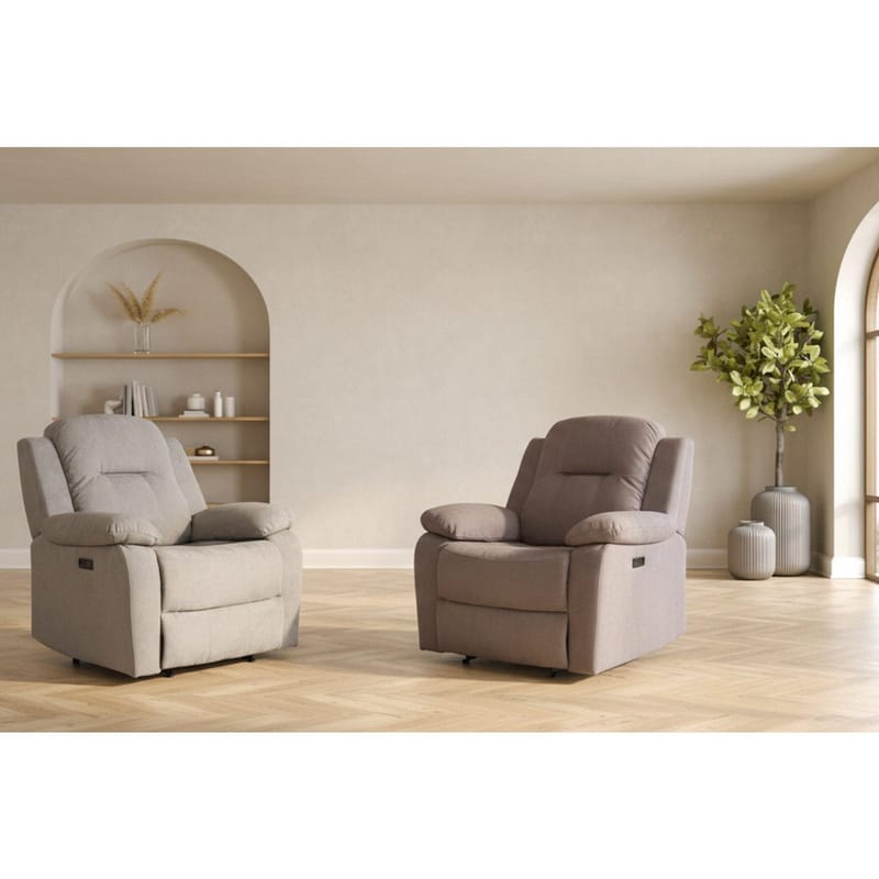 Reclinerlænestol Ylmark med elektrisk mekanisme - taupe - Møbler - Stole & lænestole - Lænestole - Recliner lænestol