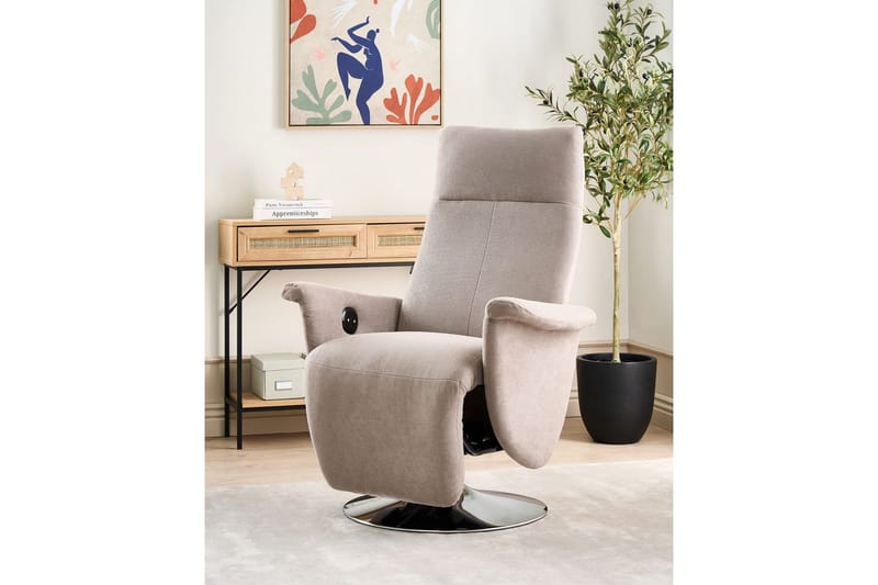 Reclinerlænestol Prime Taupe/Sølv - Taupe/Sølv - Møbler - Stole & lænestole - Lænestole - Recliner lænestol
