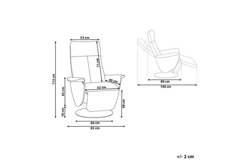 Reclinerlænestol Prime Taupe/Sølv - Taupe/Sølv - Møbler - Stole & lænestole - Lænestole - Liggestol