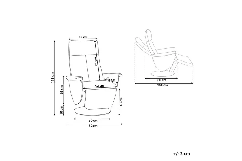 Reclinerlænestol Prime Beige/Sølv - Beige/Sølv - Møbler - Stole & lænestole - Lænestole - Recliner lænestol