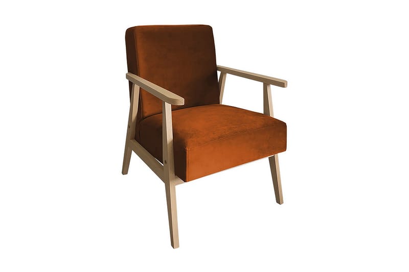 Retro Lænestol - Velour/Brun - Møbler - Stole & lænestole - Lænestole