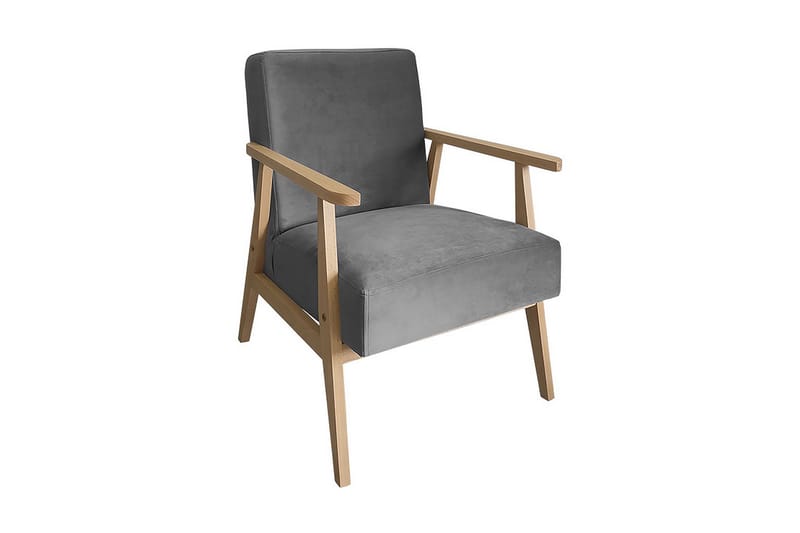 Retro Lænestol, Velour/Grå
