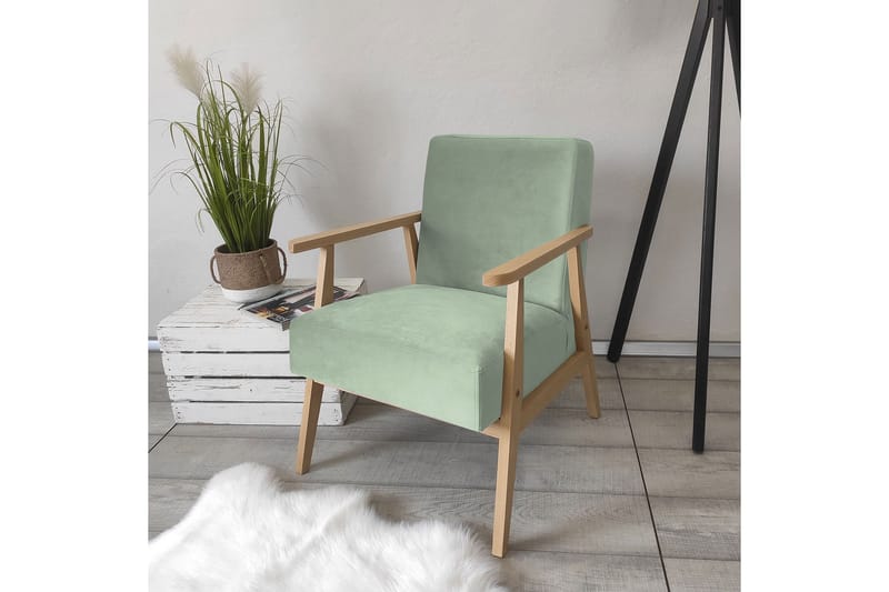 Retro Lænestol - Velour/Grøn - Møbler - Stole & lænestole - Lænestole