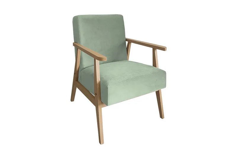 Retro Lænestol - Velour/Grøn - Møbler - Stole & lænestole - Lænestole