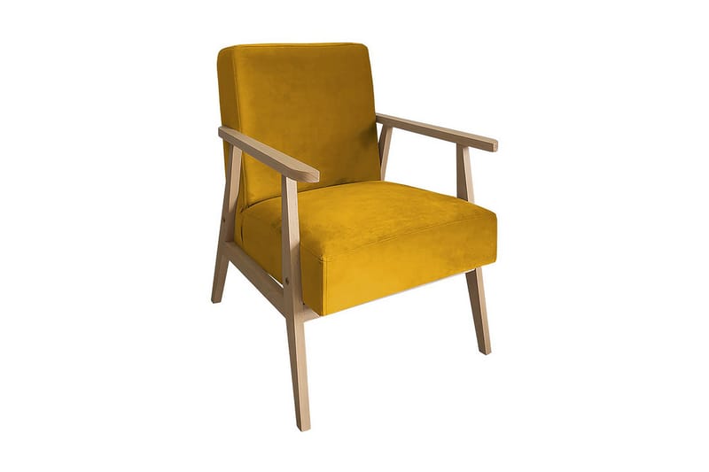 Retro Lænestol, Velour/Gul