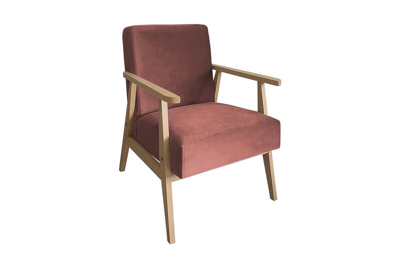 Retro Lænestol - Velour/Lyserød - Møbler - Stole & lænestole - Lænestole