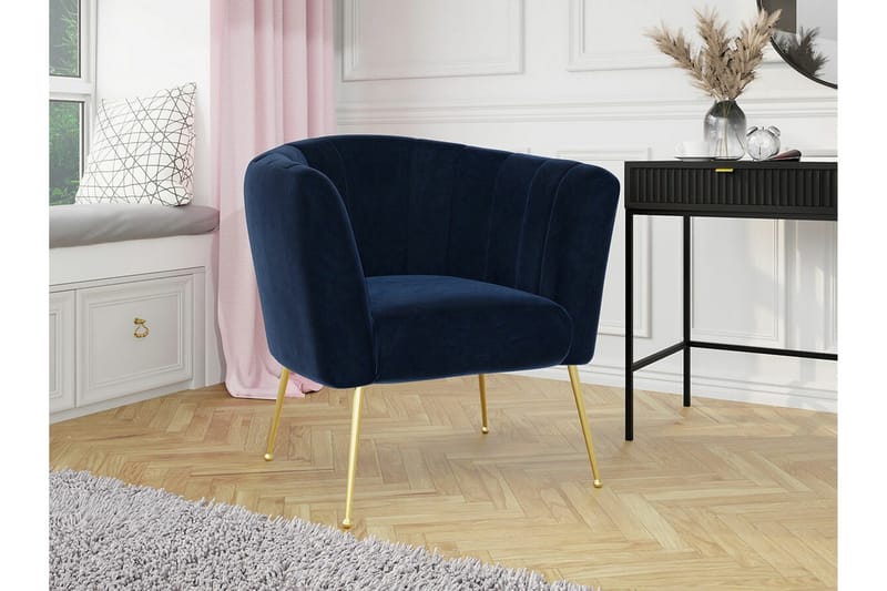 Rushmore Fåtölj Blue/Gold - Møbler - Stole & lænestole - Lænestole