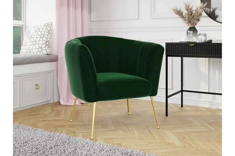 Rushmore Fåtölj Dark green/Gold - Møbler - Stole & lænestole - Lænestole