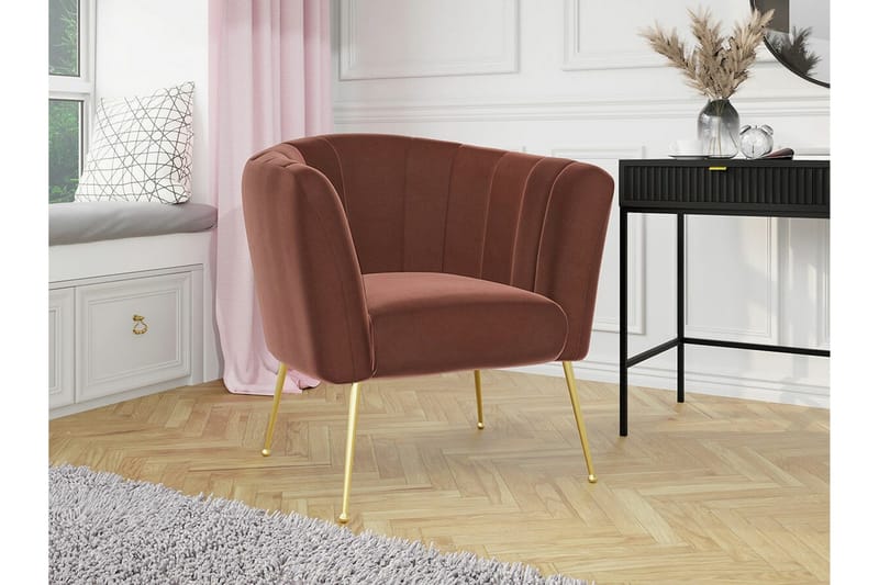 Rushmore Fåtölj Gold/Brown - Møbler - Stole & lænestole - Lænestole