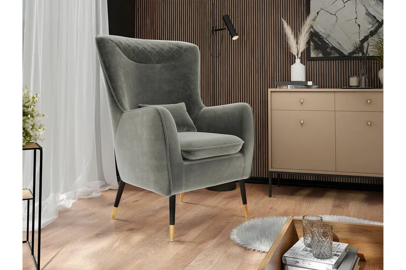 Rushmore Fåtölj Grey/Black - Møbler - Stole & lænestole - Lænestole