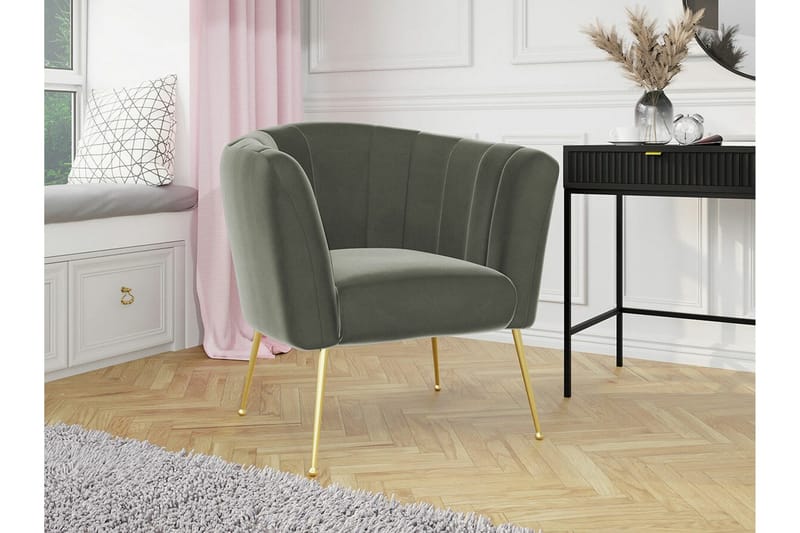 Rushmore Fåtölj Grey/Gold - Møbler - Stole & lænestole - Lænestole