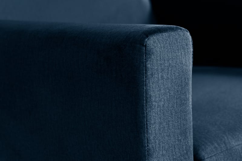 Sabero Lænestol med Fodskammel - Blå/Sølv - Lænestole