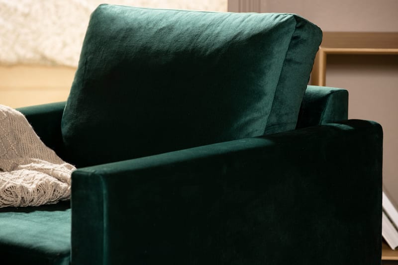Sabero Lænestol med Fodskammel - Grøn/Sølv - Lænestole