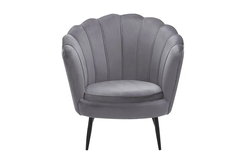 Sarannell Velourlænestol - Grå - Møbler - Stole & lænestole - Lænestole