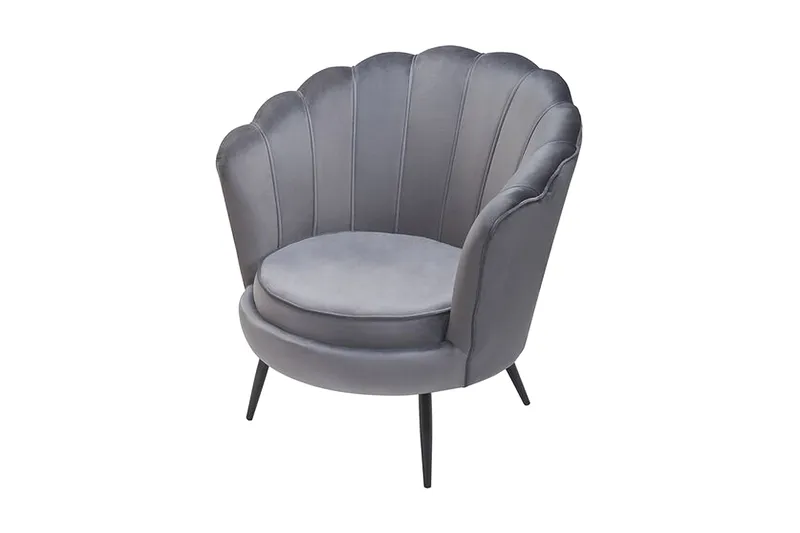 Sarannell Velourlænestol - Grå - Møbler - Stole & lænestole - Lænestole