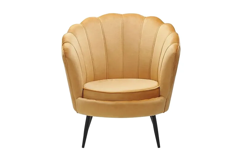 Sarannell Velourlænestol - Gul - Møbler - Stole & lænestole - Lænestole