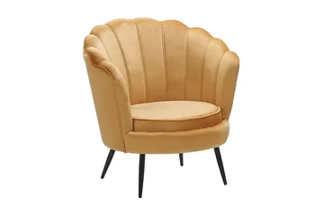 Sarannell Velourlænestol - Gul - Møbler - Stole & lænestole - Lænestole