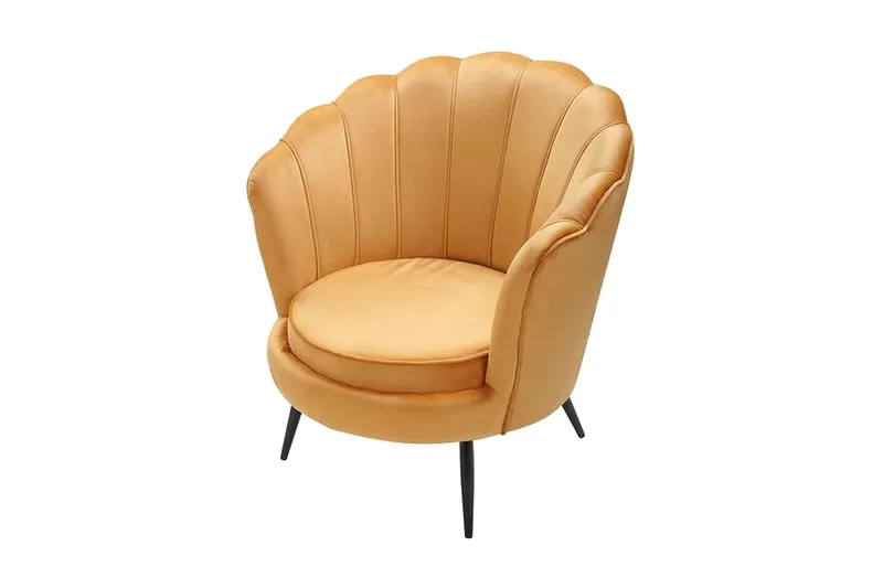 Sarannell Velourlænestol - Gul - Møbler - Stole & lænestole - Lænestole