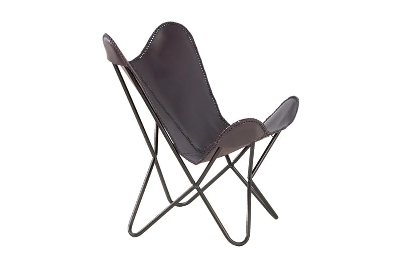Saya Flagermusstol Læder/Jern - Lænestol uden armlæn - Læderstol