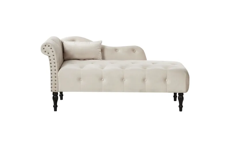Schäslongfåtölj Beige, Svart