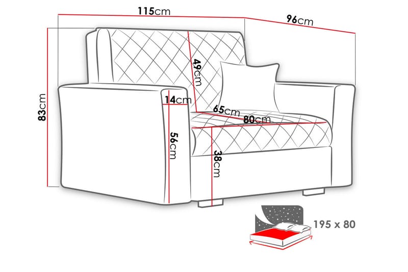 Bensbyn Sovelænestol Ternet mønster - Velour/Sort - Møbler - Stole & lænestole - Lænestole - Sengestol