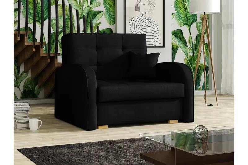 Bensbyn Sovelænestol - Velour/Sort - Møbler - Stole & lænestole - Lænestole - Sengestol