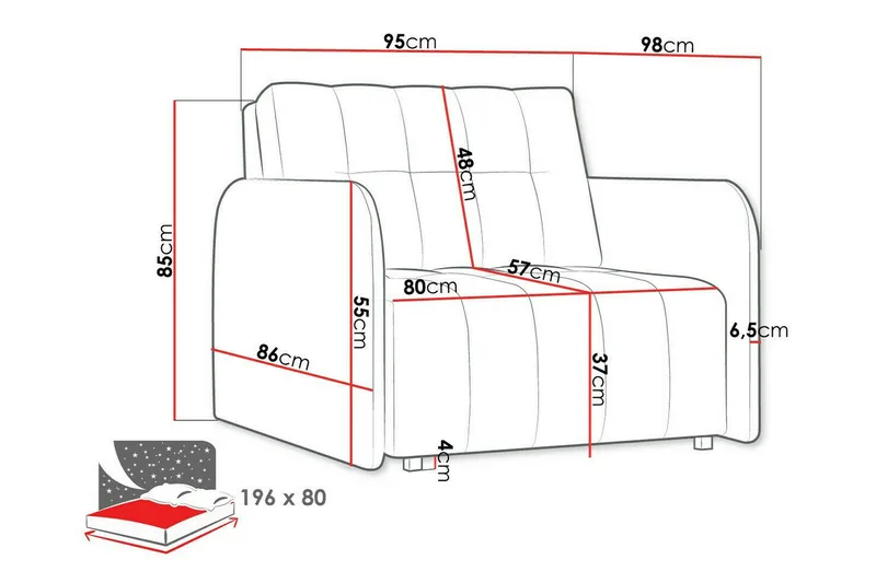 Denegal Bäddfåtölj Dark grey - Møbler - Stole & lænestole - Lænestole - Sengestol