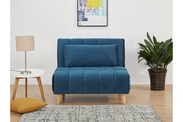 Douvrin Sovelænestol - Velour/Blå/Natur - Møbler - Stole & lænestole - Lænestole - Sengestol