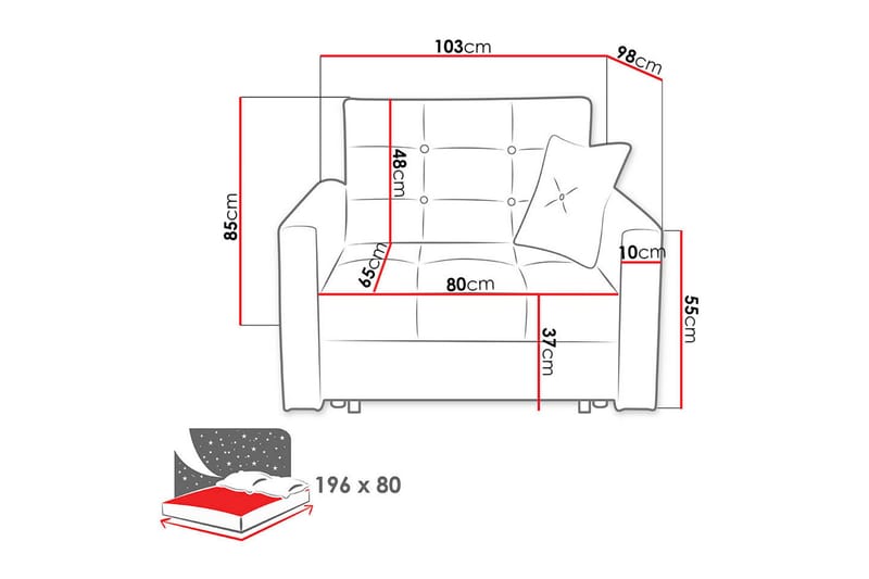 Hemmingsberga Sofa - Grå - Møbler - Stole & lænestole - Lænestole - Sengestol