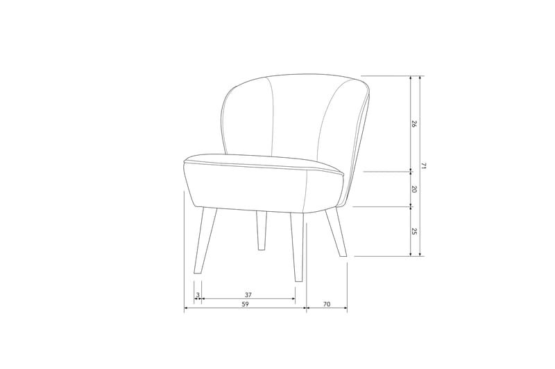 Serra Lænestol - Lilla - Lænestol uden armlæn