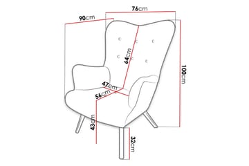 Skandynawski Lænestol - Velour/Grøn - Møbler - Stole & lænestole - Lænestole