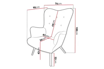 Skandynawski Lænestol - Velour/Grøn - Møbler - Stole & lænestole - Lænestole