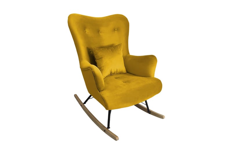 Skandynawski Lænestol, Velour/Gul