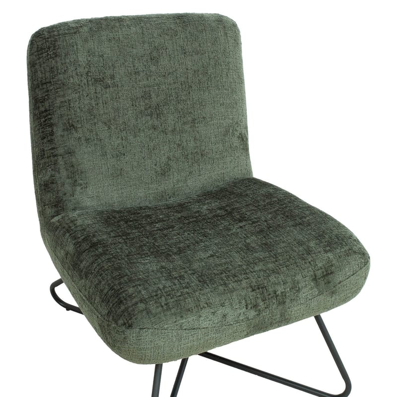 Slipperstol HOME4YOU Farica Mosgrøn - Mosgrøn - Møbler - Stole & lænestole - Lænestole - Lænestol uden armlæn