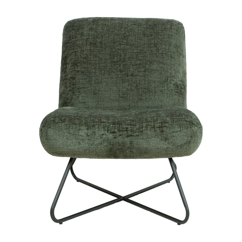 Slipperstol HOME4YOU Farica Mosgrøn - Mosgrøn - Møbler - Stole & lænestole - Lænestole - Lænestol uden armlæn