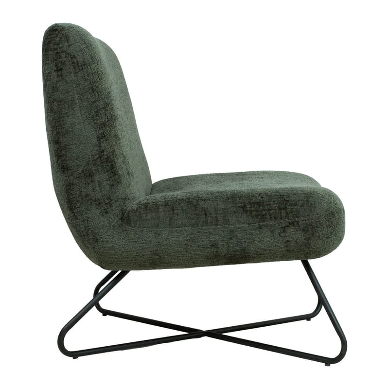 Slipperstol HOME4YOU Farica Mosgrøn - Mosgrøn - Møbler - Stole & lænestole - Lænestole - Lænestol uden armlæn