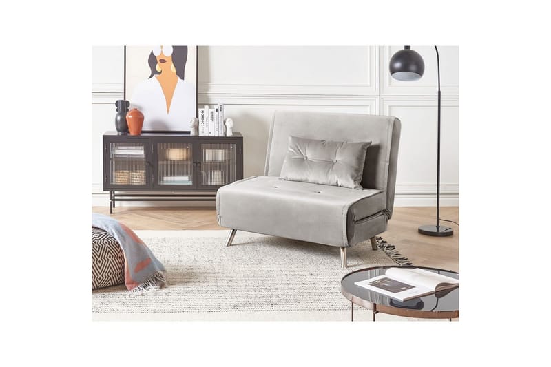 Sovesofa Farris - Grå, Sølv - Møbler - Stole & lænestole - Lænestole - Sengestol