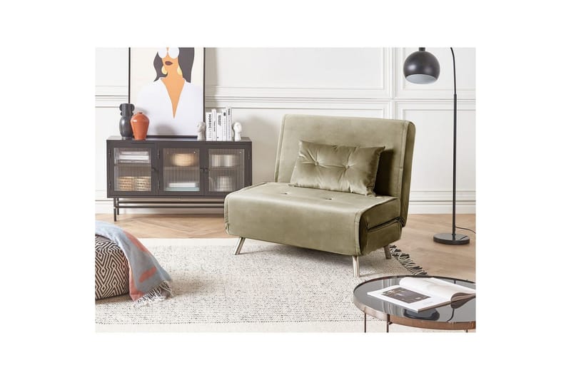 Sovesofa Farris - Grøn, sølv - Møbler - Stole & lænestole - Lænestole - Sengestol