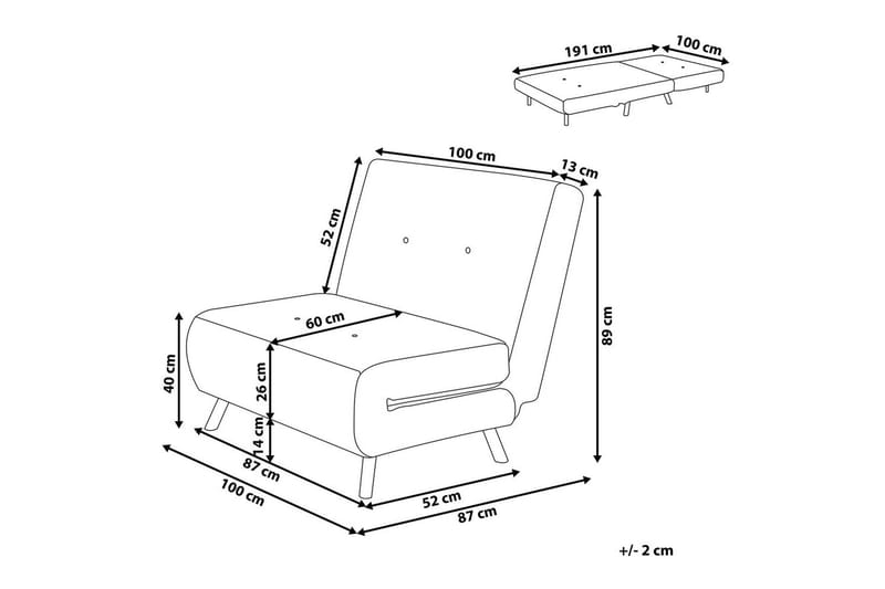 Sovesofa Farris - Grøn, sølv - Møbler - Stole & lænestole - Lænestole - Sengestol