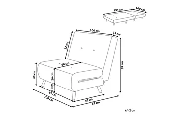 Sovesofa Farris - Grøn/sølv - Møbler - Stole & lænestole - Lænestole - Sengestol