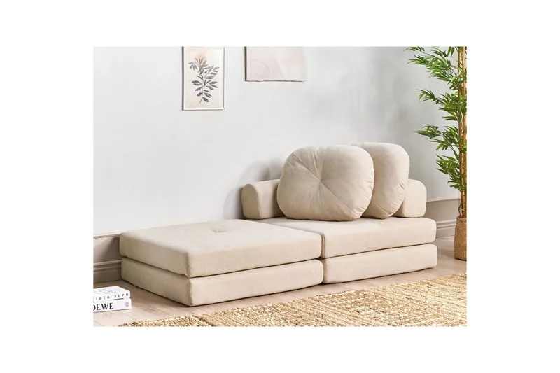 Sovesofa Olden - Beige/polyester, 81x182 cm - Møbler - Stole & lænestole - Lænestole - Sengestol