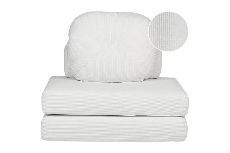 Sovesofa Olden, Hvid/Manchesterstof, 81x182 cm